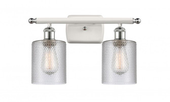 Cobbleskill - 2 Light - 15 inch - White Polished Chrome - Bath Vanity Light (3442|516-2W-WPC-G112-LED)