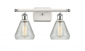 Conesus - 2 Light - 16 inch - White Polished Chrome - Bath Vanity Light (3442|516-2W-WPC-G275)
