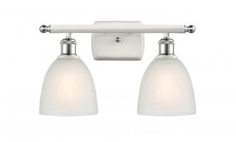 Castile - 2 Light - 16 inch - White Polished Chrome - Bath Vanity Light (3442|516-2W-WPC-G381-LED)