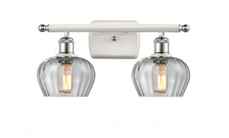 Fenton - 2 Light - 17 inch - White Polished Chrome - Bath Vanity Light (3442|516-2W-WPC-G92-LED)