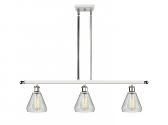 Conesus - 3 Light - 36 inch - White Polished Chrome - Stem hung - Island Light (3442|516-3I-WPC-G275-LED)