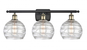 Athens Deco Swirl - 3 Light - 28 inch - Black Antique Brass - Bath Vanity Light (3442|516-3W-BAB-G1213-8-LED)