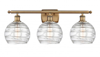 Athens Deco Swirl - 3 Light - 28 inch - Brushed Brass - Bath Vanity Light (3442|516-3W-BB-G1213-8-LED)