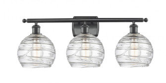 Athens Deco Swirl - 3 Light - 28 inch - Matte Black - Bath Vanity Light (3442|516-3W-BK-G1213-8-LED)