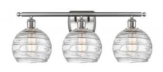 Athens Deco Swirl - 3 Light - 28 inch - Brushed Satin Nickel - Bath Vanity Light (3442|516-3W-SN-G1213-8)