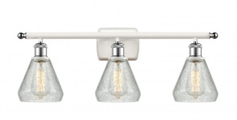 Conesus - 3 Light - 26 inch - White Polished Chrome - Bath Vanity Light (3442|516-3W-WPC-G275-LED)