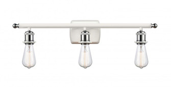 Bare Bulb - 3 Light - 26 inch - White Polished Chrome - Bath Vanity Light (3442|516-3W-WPC-LED)