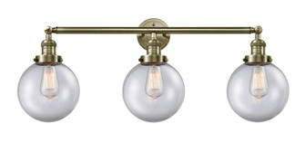 Beacon - 3 Light - 32 inch - Antique Brass - Bath Vanity Light (3442|205-AB-G202-8-LED)