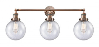 Beacon - 3 Light - 32 inch - Antique Copper - Bath Vanity Light (3442|205-AC-G204-8-LED)