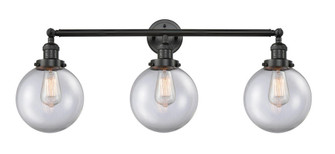 Beacon - 3 Light - 32 inch - Matte Black - Bath Vanity Light (3442|205-BK-G202-8-LED)