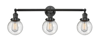 Beacon - 3 Light - 30 inch - Matte Black - Bath Vanity Light (3442|205-BK-G204-6-LED)