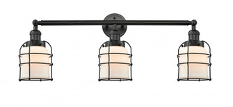 Bell Cage - 3 Light - 31 inch - Matte Black - Bath Vanity Light (3442|205-BK-G51-CE)