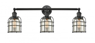 Bell Cage - 3 Light - 31 inch - Matte Black - Bath Vanity Light (3442|205-BK-G58-CE)