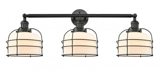 Bell Cage - 3 Light - 34 inch - Matte Black - Bath Vanity Light (3442|205-BK-G71-CE)