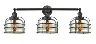 Bell Cage - 3 Light - 34 inch - Matte Black - Bath Vanity Light (3442|205-BK-G78-CE-LED)