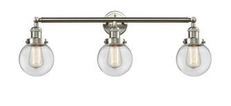 Beacon - 3 Light - 30 inch - Brushed Satin Nickel - Bath Vanity Light (3442|205-SN-G202-6-LED)