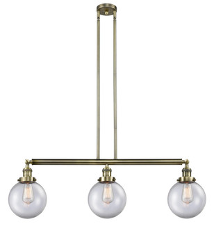 Beacon - 3 Light - 41 inch - Antique Brass - Stem Hung - Adjustable Island Light (3442|213-AB-G202-8-LED)