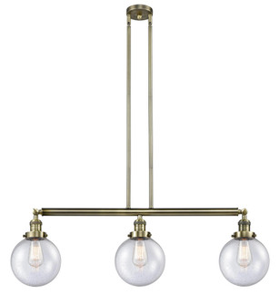 Beacon - 3 Light - 41 inch - Antique Brass - Stem Hung - Adjustable Island Light (3442|213-AB-G204-8-LED)