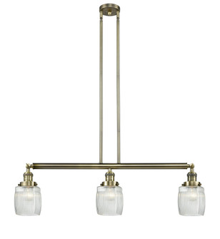 Colton - 3 Light - 38 inch - Antique Brass - Stem Hung - Adjustable Island Light (3442|213-AB-G302-LED)
