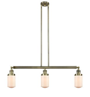 Dover - 3 Light - 37 inch - Antique Brass - Stem Hung - Adjustable Island Light (3442|213-AB-G311-LED)