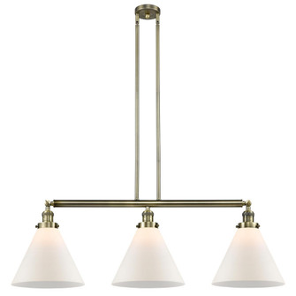 Cone - 3 Light - 44 inch - Antique Brass - Stem Hung - Adjustable Island Light (3442|213-AB-G41-L)
