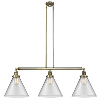 Cone - 3 Light - 44 inch - Antique Brass - Stem Hung - Adjustable Island Light (3442|213-AB-G42-L-LED)