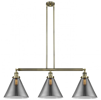 Cone - 3 Light - 44 inch - Antique Brass - Stem Hung - Adjustable Island Light (3442|213-AB-G43-L-LED)