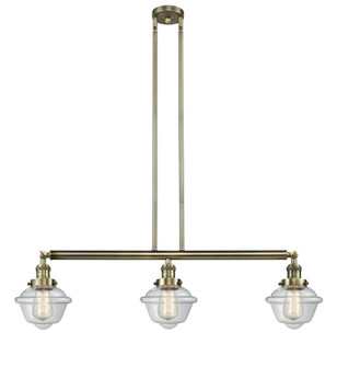 Oxford - 3 Light - 40 inch - Antique Brass - Stem Hung - Adjustable Island Light (3442|213-AB-G532-LED)