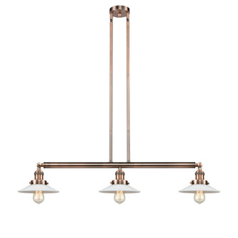 Halophane - 3 Light - 41 inch - Antique Copper - Stem Hung - Adjustable Island Light (3442|213-AC-G1-LED)