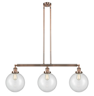 Beacon - 3 Light - 42 inch - Antique Copper - Stem Hung - Adjustable Island Light (3442|213-AC-G202-10-LED)