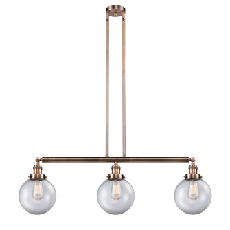 Beacon - 3 Light - 41 inch - Antique Copper - Stem Hung - Adjustable Island Light (3442|213-AC-G202-8-LED)