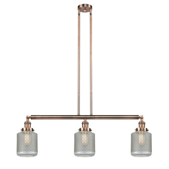 Stanton - 3 Light - 39 inch - Antique Copper - Stem Hung - Adjustable Island Light (3442|213-AC-G262)