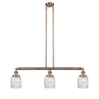 Colton - 3 Light - 38 inch - Antique Copper - Stem Hung - Adjustable Island Light (3442|213-AC-G302)