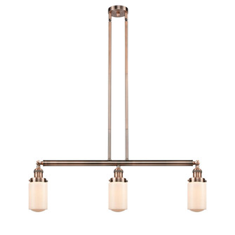 Dover - 3 Light - 37 inch - Antique Copper - Stem Hung - Adjustable Island Light (3442|213-AC-G311)