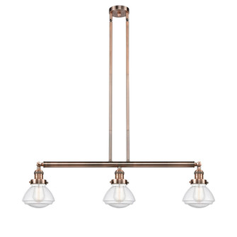 Olean - 3 Light - 39 inch - Antique Copper - Stem Hung - Adjustable Island Light (3442|213-AC-G324)