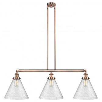 Cone - 3 Light - 44 inch - Antique Copper - Stem Hung - Adjustable Island Light (3442|213-AC-G44-L-LED)
