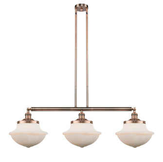 Oxford - 3 Light - 42 inch - Antique Copper - Stem Hung - Adjustable Island Light (3442|213-AC-G541-LED)
