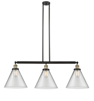 Cone - 3 Light - 44 inch - Black Antique Brass - Stem Hung - Adjustable Island Light (3442|213-BAB-G42-L)