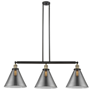 Cone - 3 Light - 44 inch - Black Antique Brass - Stem Hung - Adjustable Island Light (3442|213-BAB-G43-L)