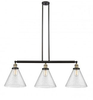 Cone - 3 Light - 44 inch - Black Antique Brass - Stem Hung - Adjustable Island Light (3442|213-BAB-G44-L-LED)