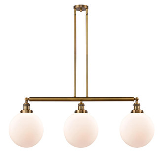 Beacon - 3 Light - 42 inch - Brushed Brass - Stem Hung - Adjustable Island Light (3442|213-BB-G201-10-LED)