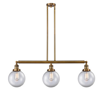 Beacon - 3 Light - 41 inch - Brushed Brass - Stem Hung - Adjustable Island Light (3442|213-BB-G202-8-LED)