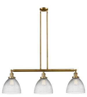 Seneca Falls - 3 Light - 39 inch - Brushed Brass - Stem Hung - Adjustable Island Light (3442|213-BB-G222-LED)