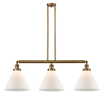 Cone - 3 Light - 44 inch - Brushed Brass - Stem Hung - Adjustable Island Light (3442|213-BB-G41-L)