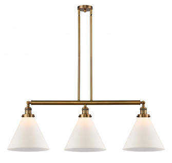 Cone - 3 Light - 44 inch - Brushed Brass - Stem Hung - Adjustable Island Light (3442|213-BB-G41-L-LED)