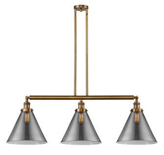 Cone - 3 Light - 44 inch - Brushed Brass - Stem Hung - Adjustable Island Light (3442|213-BB-G43-L)