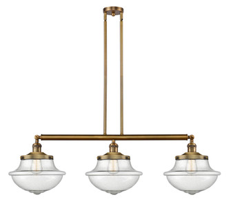 Oxford - 3 Light - 42 inch - Brushed Brass - Stem Hung - Adjustable Island Light (3442|213-BB-G544-LED)