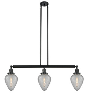 Geneseo - 3 Light - 38 inch - Matte Black - Stem Hung - Adjustable Island Light (3442|213-BK-G165-LED)