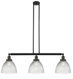 Seneca Falls - 3 Light - 39 inch - Matte Black - Stem Hung - Adjustable Island Light (3442|213-BK-G222-LED)