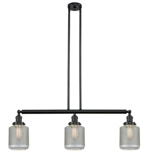 Stanton - 3 Light - 39 inch - Matte Black - Stem Hung - Adjustable Island Light (3442|213-BK-G262-LED)